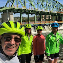 LynnButterworth_JohnRendarino_CarolynVonSchenk_55 Lynn Butterworth and John Rendarino, 55 mile riders with friends